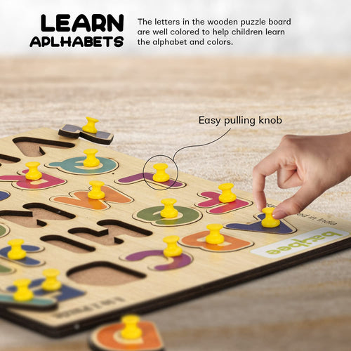 Baybee Wooden English Alphabets Puzzle Games for Kids Toys BAYBEE