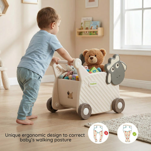 Baybee 2-in-1 Baby Shopping Cart Ergonomic Push Walker to Support Healthy Walking Baybee India