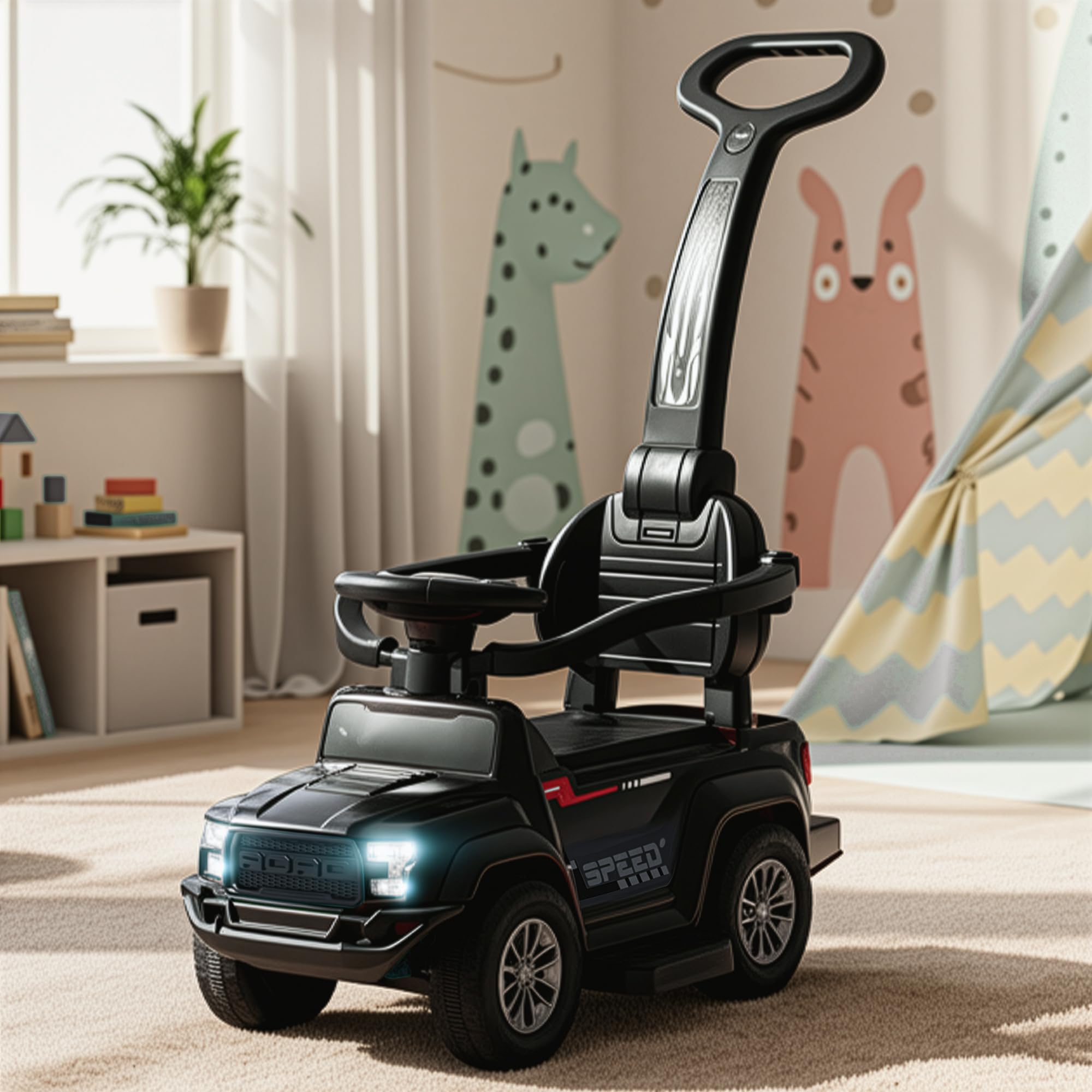 Baybee Roady Pro Ride on Car for Kids with Parental Handle & Safety Guardrail