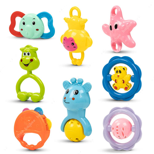 Baybee 7 Pcs Baby Rattles Toys Set for Babies, Non-Toxic Rattle Teether Set