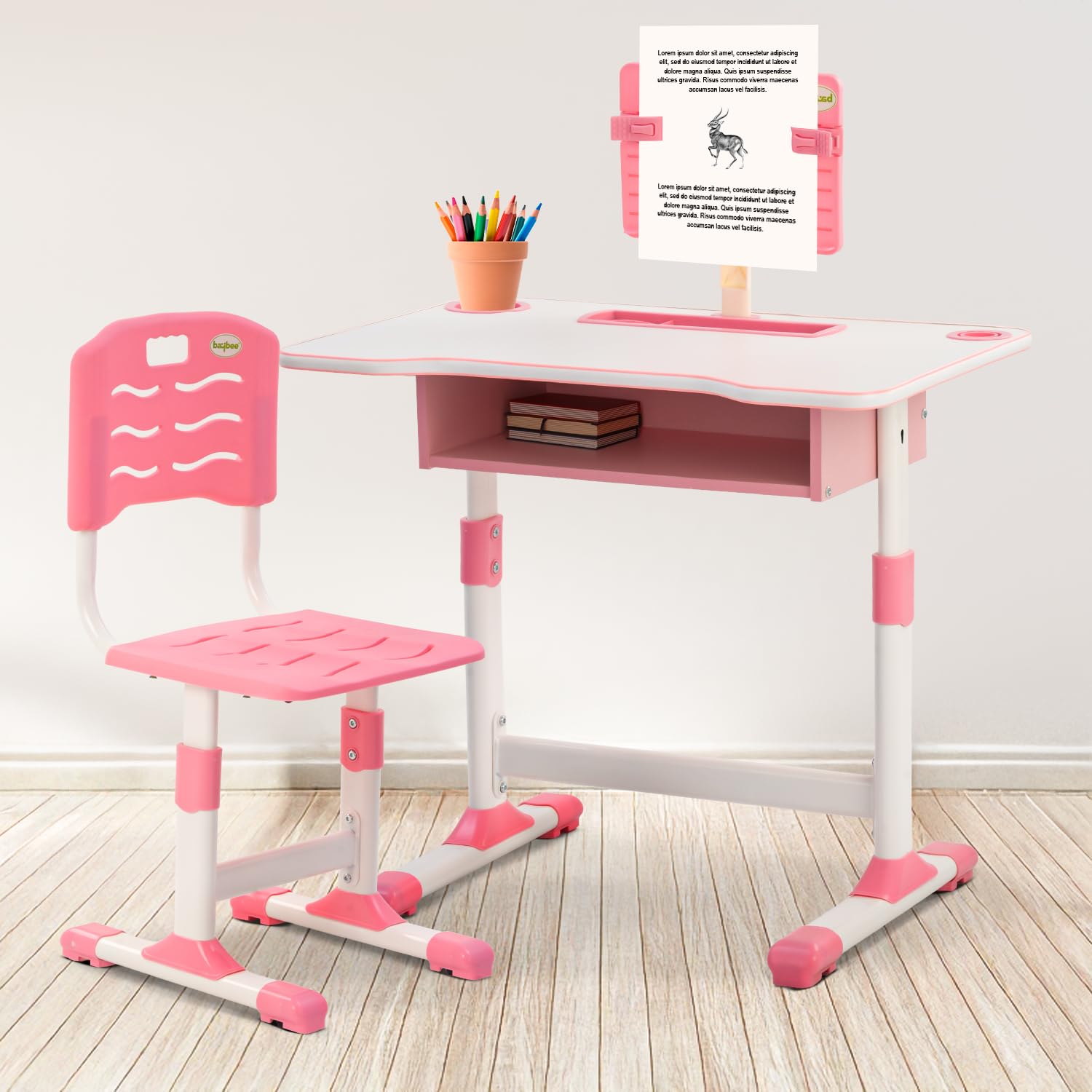 Buy Height Adjustable Study Table and Chair Set for Kids Ergonomic ...