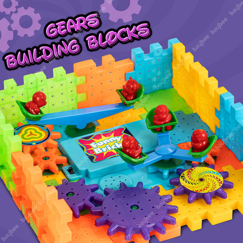Baybee 81 Pcs Gear Building Interlocking Blocks Stacking Construction for Kids. BAYBEE