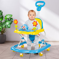 Baybee Clora Baby Push Walker for Kids | Activity Kids Round Walker with 3 Height Adjustable, Parental Handle, Light & Musical Toy Rattles | Baby Standing Walker for Babies 6-24 Months Boys Girls