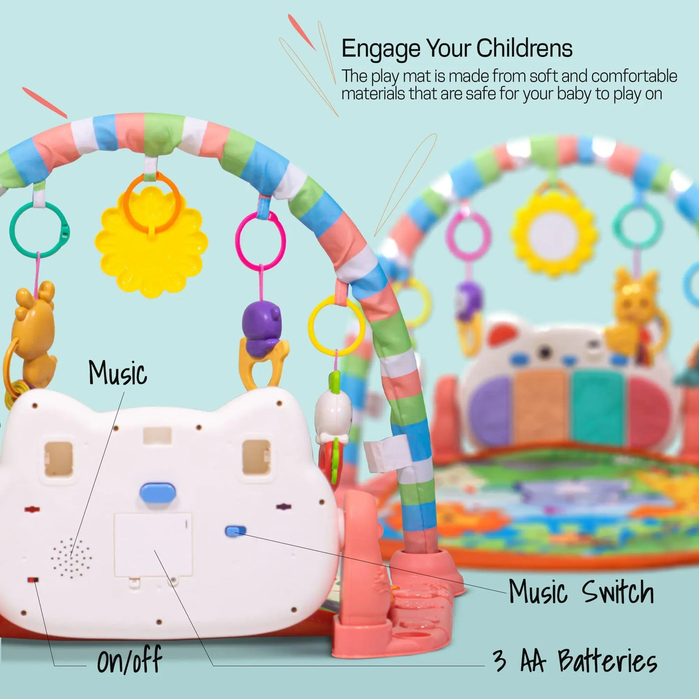 Baybee Move 'N' Play 2 in 1 Play Gym for Babies – Baybee India