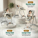 Baybee 3 in 1 High Chair with Removable Food & Toy Tray, 4 Level Height Adjustment Baybee India