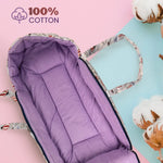 BAYBEE Freya Luxury Casey Sleeping Carry Bag, Cotton Baby Bed Cum Carry Bed, Printed Baby Sleeping Bag for Kids-Infant Portable Bassinet BAYBEE