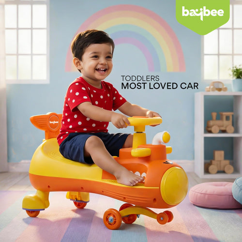 Baybee Diver Baby Swing Cars for Kids Twister Ride on Kids Car with RGB Lights - Baybee India