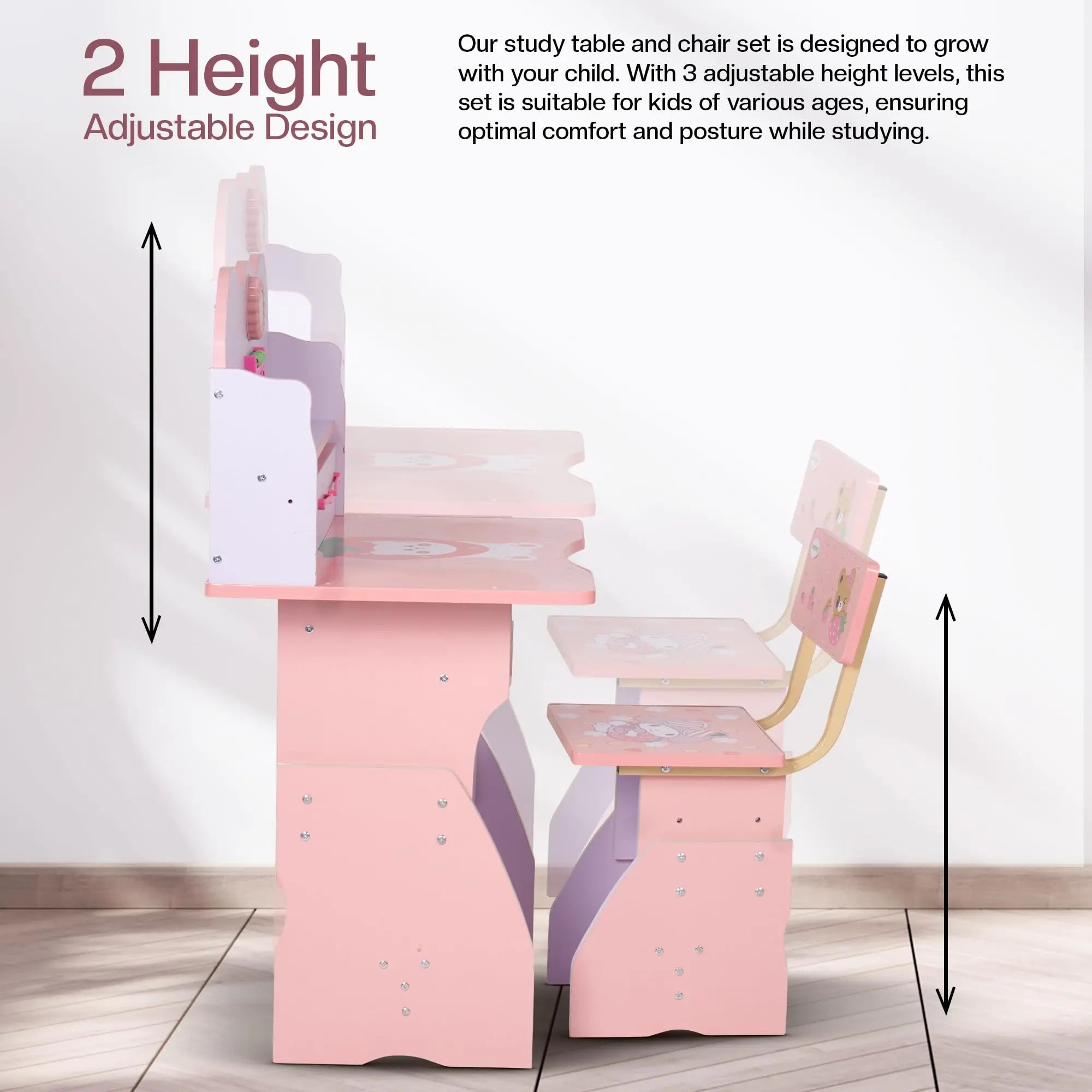 Baybee Height Adjustable Study Table for Students Kids with Chair ...