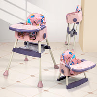 Lola 2 in 1 Baby High Chair for Kids Feeding with 2 Height Adjustable, Footrest & Basket, Booster Seat with Food Tray & Safety Belt