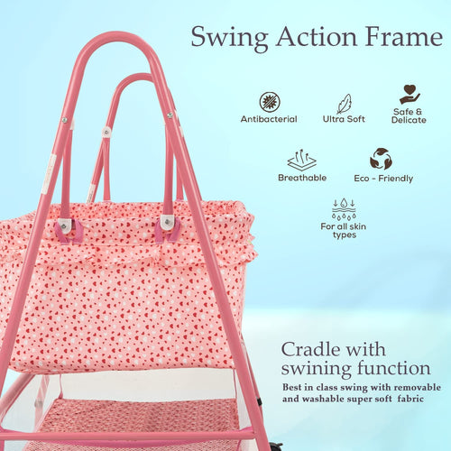 BAYBEE Arise Baby Swing Cradle for Baby with Mosquito Net, Palna Jhula for Baby BAYBEE