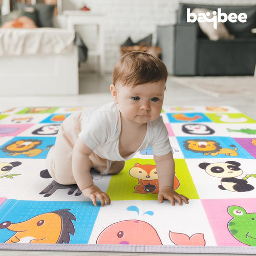 Baybee Baby Double Sided Play Mat Foldable Crawling Mat Size W-180cm X H-200 cm - Assorted Themes BAYBEE