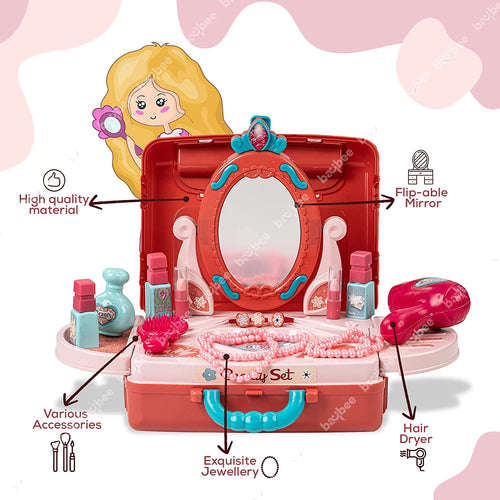 Baybee 3 in 1 Kids Beauty Makeup Kit Set Toys for Girls, Convertible Dressing Table & Suitcase BAYBEE