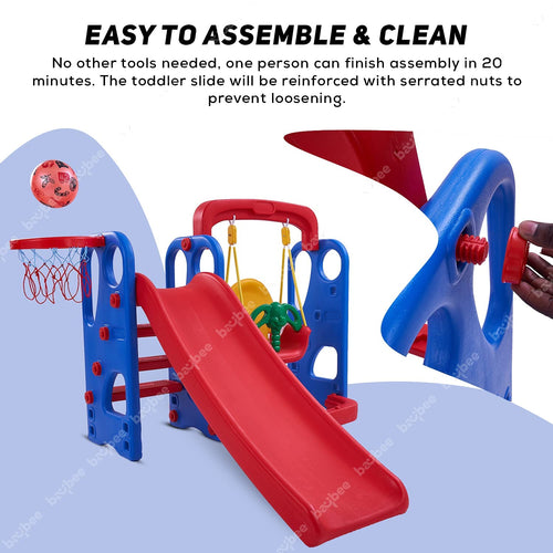 Baybee Super Garden Swing & Slider for Kids | Plastic Baby Slide and Swing Combo with 4 Inches Baby Basket Ball Toy for Home/Indoor/Outdoor BAYBEE