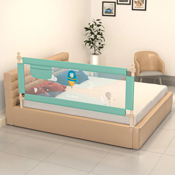 Baybee Bed Rail Guard Portable Safety Adjustable Height Barrier for Baby - 180 x 63 cm