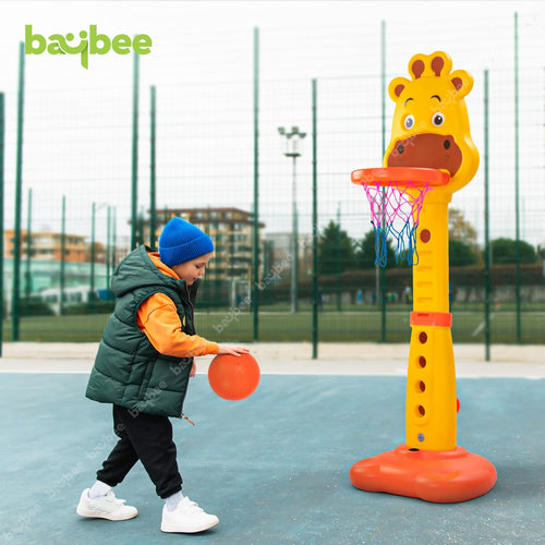 Baybee 4 in 1 Basketball for Kids with 6 Height Adjustable Stand, Basketball Hoop & Ring | Kids Basket Ball Set at Home | Preschool Kids Play Area Indoor & Outdoor for Kids Age 3+ Years BAYBEE