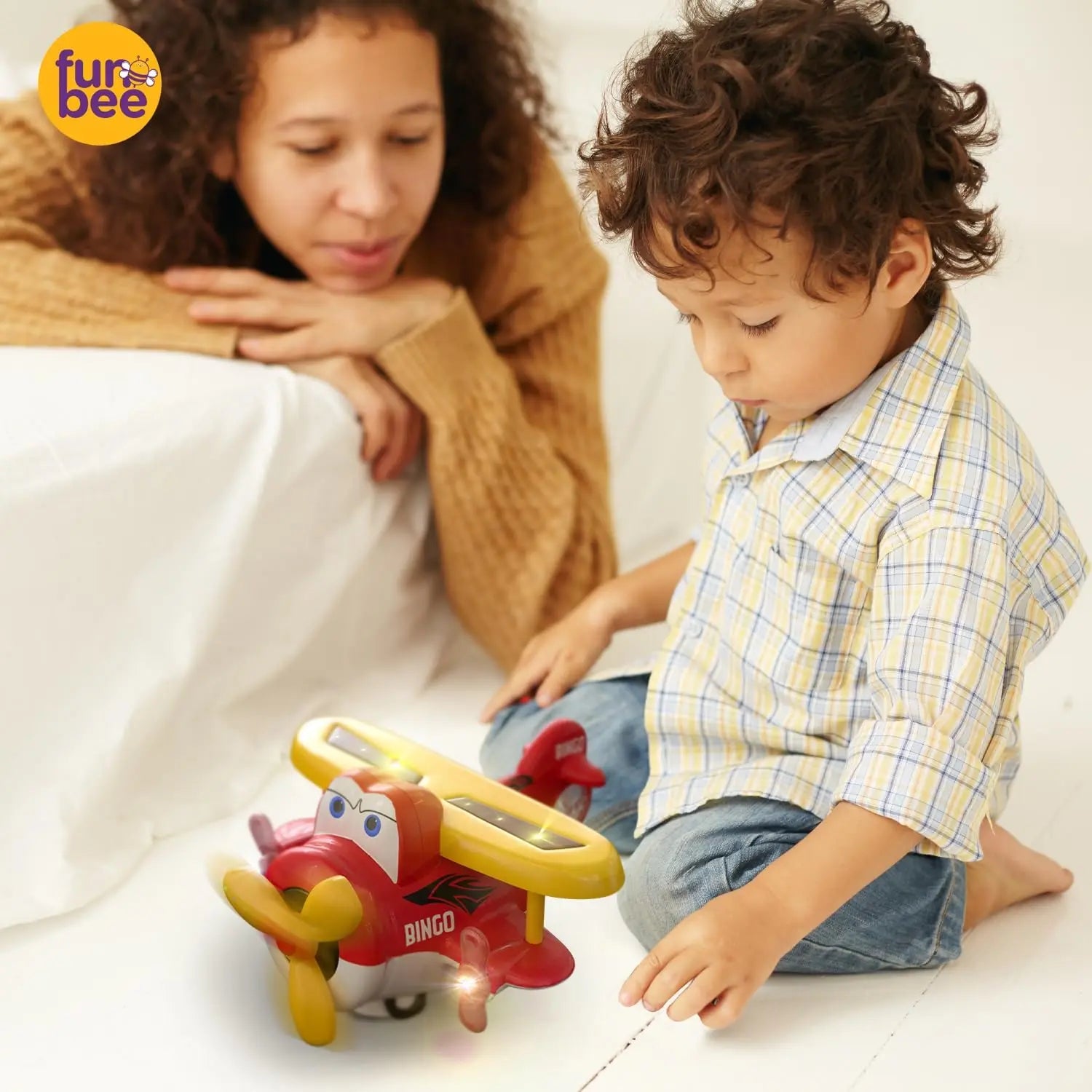 Baybee Bingo Aeroplane Baby Musical Toys for Kids with Bump and Go Action