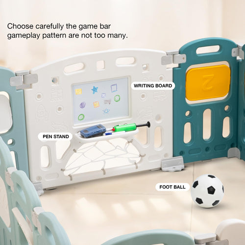 Baybee Train Kids Playpen for Babies Foldable Baby Play Area Indoor Setup with Safety Lock (18 Panels) BAYBEE