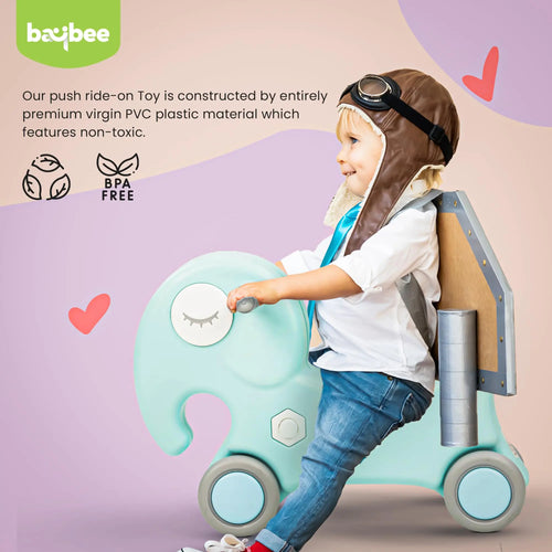 Baybee 2 in 1 Baby Horse Push Ride on Car with Rocker for Kids with Anti slip Handle (Horse) BAYBEE