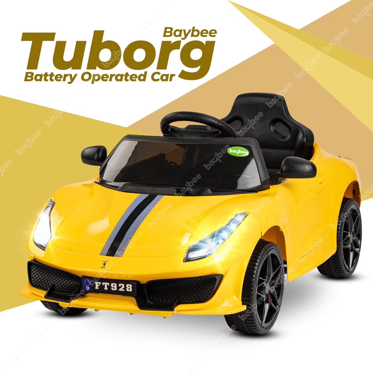 Baybee Lamborado Voiture à piles rechargeable pour enfants, voiture pour  enfants avec musique, Bluetooth et lumière | bébé grande voiture électrique  