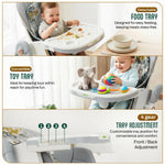 Baybee 3 in 1 High Chair with Removable Food & Toy Tray, 4 Level Height Adjustment Baybee India