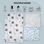 Baybee New Born Baby Cotton Muslin Swaddle Wrapper Blanket - Magical Space (Pack of 5) BAYBEE
