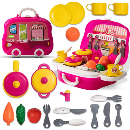 Baybee 2 in 1 Kitchen Set for Kids Girl, Role Play Kitchen Set for Kids Toys. BAYBEE
