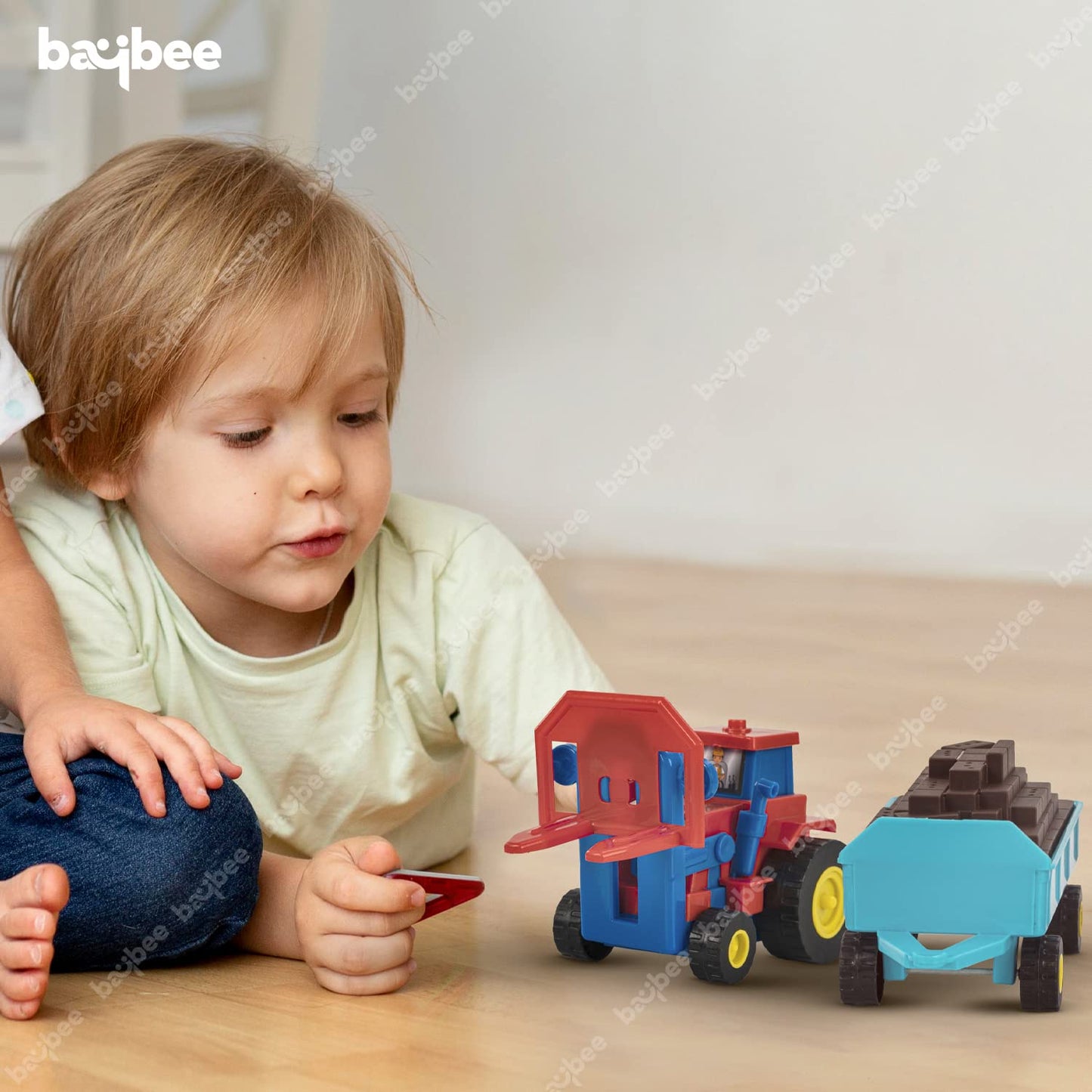 BAYBEE Friction Powered Construction Tractor  Push and Go Toys for Kids