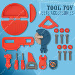 BAYBEE Plastic 3 in 1 Pretend Play Tool Set Kit Toys for Kids Baybee India