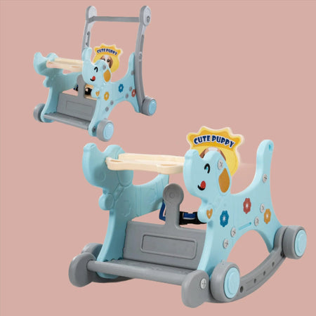 Baybee 3 in 1 Puppy Baby Rocking Chair for Kids | Baby Rocker Rider Toy for Kids with Food Tray, Seat Belt & Backrest BAYBEE