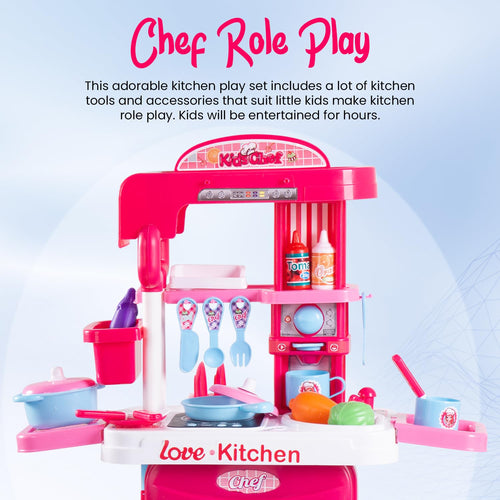 Baybee 3 in 1 Kitchen Set for Kids, Portable Pretend Play Little Chef Set Toys BAYBEE