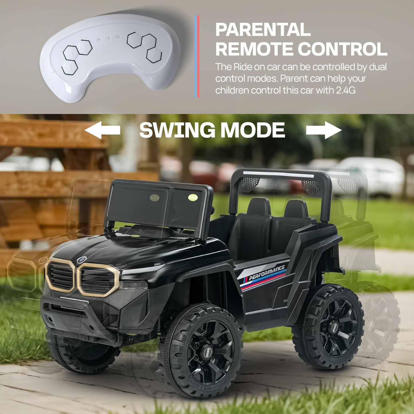 Baybee Alfton Pro Battery Operated Jeep for Kids, Ride on Toy Kids Car with RGB Lights &amp; Music,Rechargeable Electric Jeep Car for Kids to Drive 2 to 6 Years