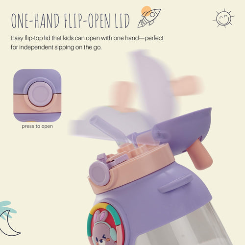 Baybee Bubbly Baby Sipper Water Bottle with Soft Silicone Straw and Adjustable Strap BAYBEE