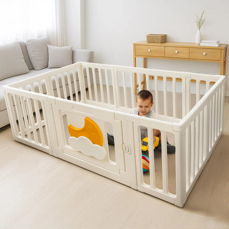 Baybee Playora Kids Playpen for Babies Baby Play Area Indoor Setup with Safety Door Lock (10 Panel) BAYBEE