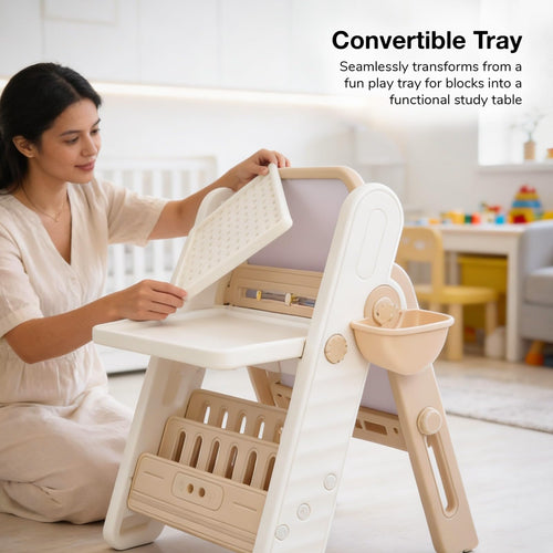 Baybee 2-in-1 Convertible Drawing & Writing Table for Kids Study Table with Whiteboard, Storage & Ergonomic Chair Baybee India