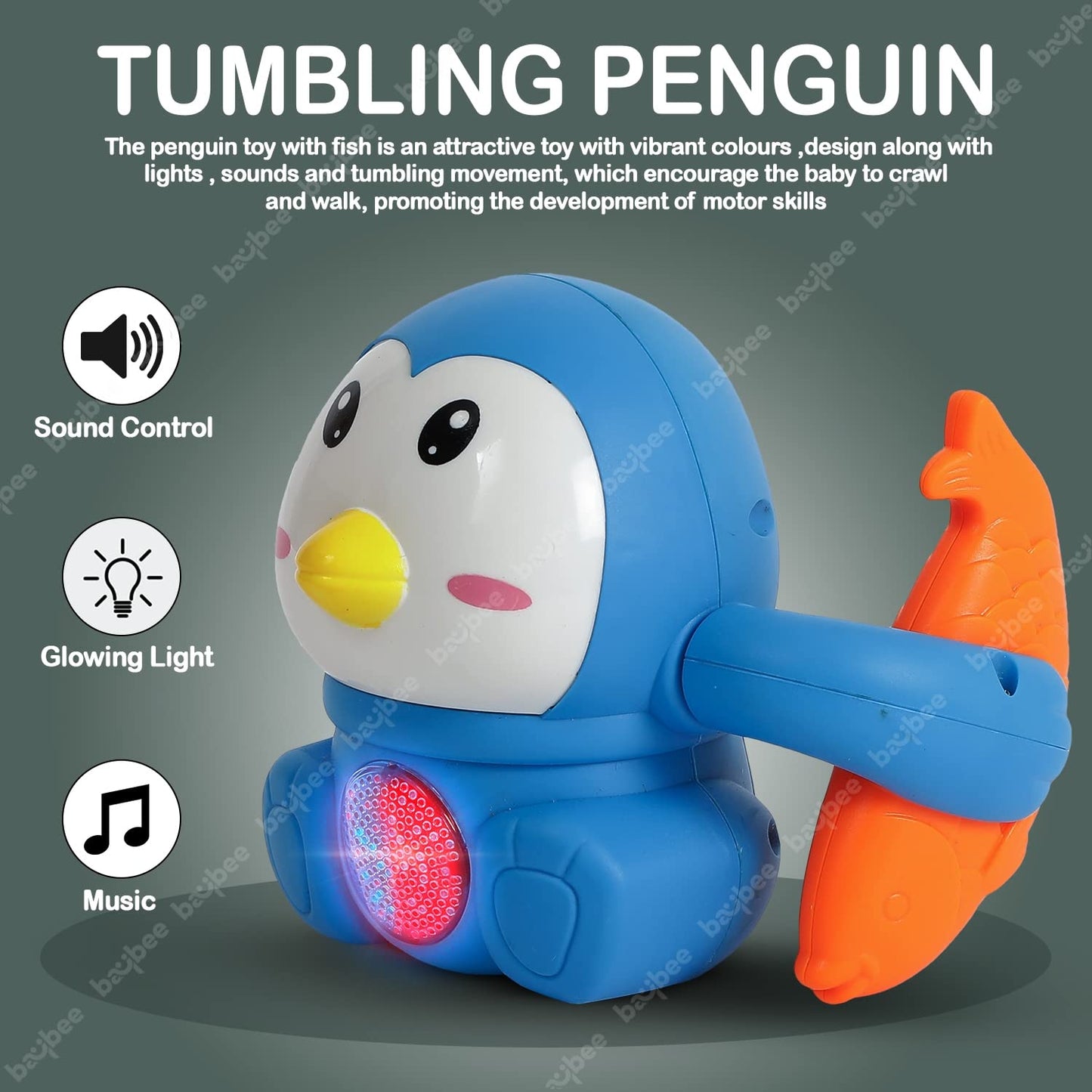 Baybee Tumbling Penguin Musical Toys For Baby Kids,Crawling Toys With 360 Spinning BAYBEE