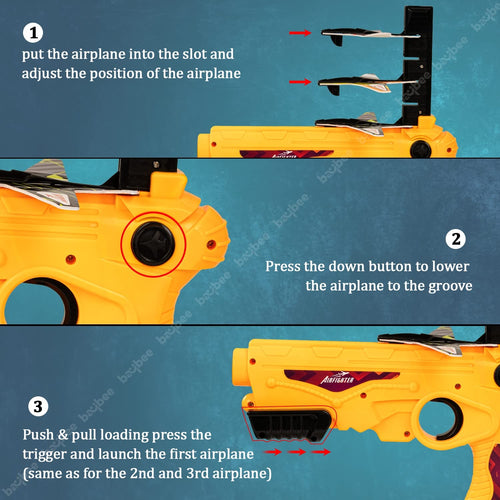 Baybee Airplane Launcher Toy Catapult Plane Gun with Foam Aircrafts Glider for Kids BAYBEE