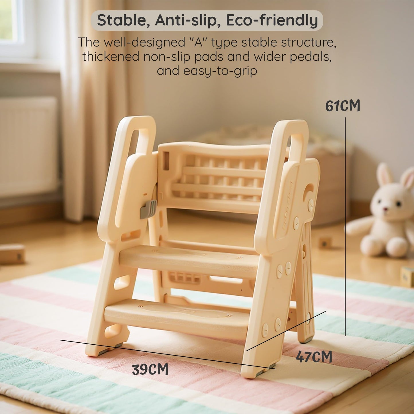 Baybee 4 in 1 Toddler Step Stool for Kids 3-Step Stepping Ladder with Handles Potty Training Seat with Ladder BAYBEE