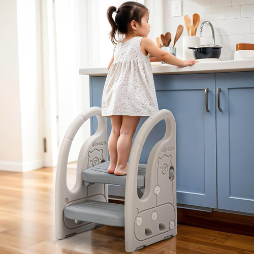Baybee Toddler Step Stool for Kids | 2-Step Stepping Ladder with Handles | Anti-Slip Kids Step Stool for Kitchen & Bathroom | Potty Training Toilet Stool BAYBEE