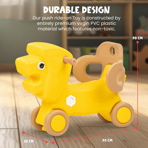 Baybee 2 in 1 Baby Horse Push Ride on Car with Rocker for Kids with Handle & Safety Guardrail (Lion) BAYBEE