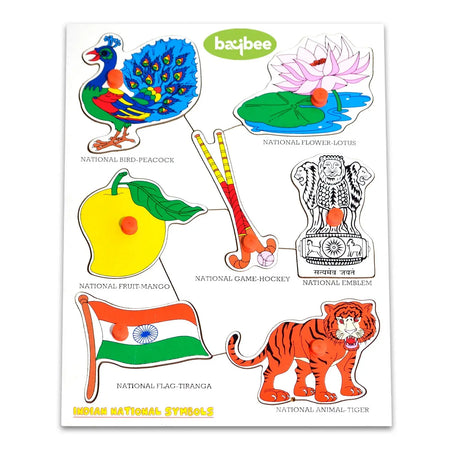 Baybee Wooden National Symbols with Picture and Learning Educational Board for Kids BAYBEE