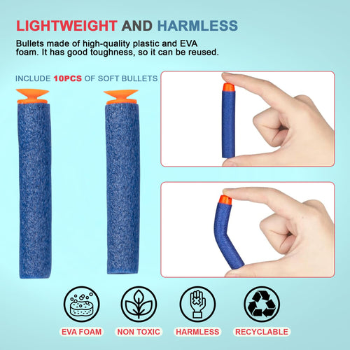 Baybee Funbee Musical Gun Toys for Kids, Toy Gun with Moving Gears, Music & Led Light |Battle Fight Game Toys for Kids |Fun Target Shooting Gun | Toy Guns for Kids Boys 2+ Years (Foam Gun) BAYBEE