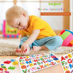 Baybee ABCD Wooden Alphabets Puzzle Games for Toys with Picture for Kids Learning BAYBEE