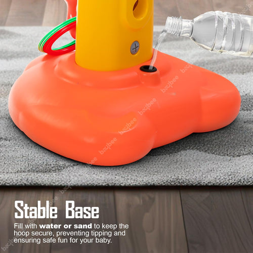 Baybee 4 in 1 Basketball for Kids with 6 Height Adjustable Stand, Basketball Hoop & Ring | Kids Basket Ball Set at Home | Preschool Kids Play Area Indoor & Outdoor for Kids Age 3+ Years BAYBEE