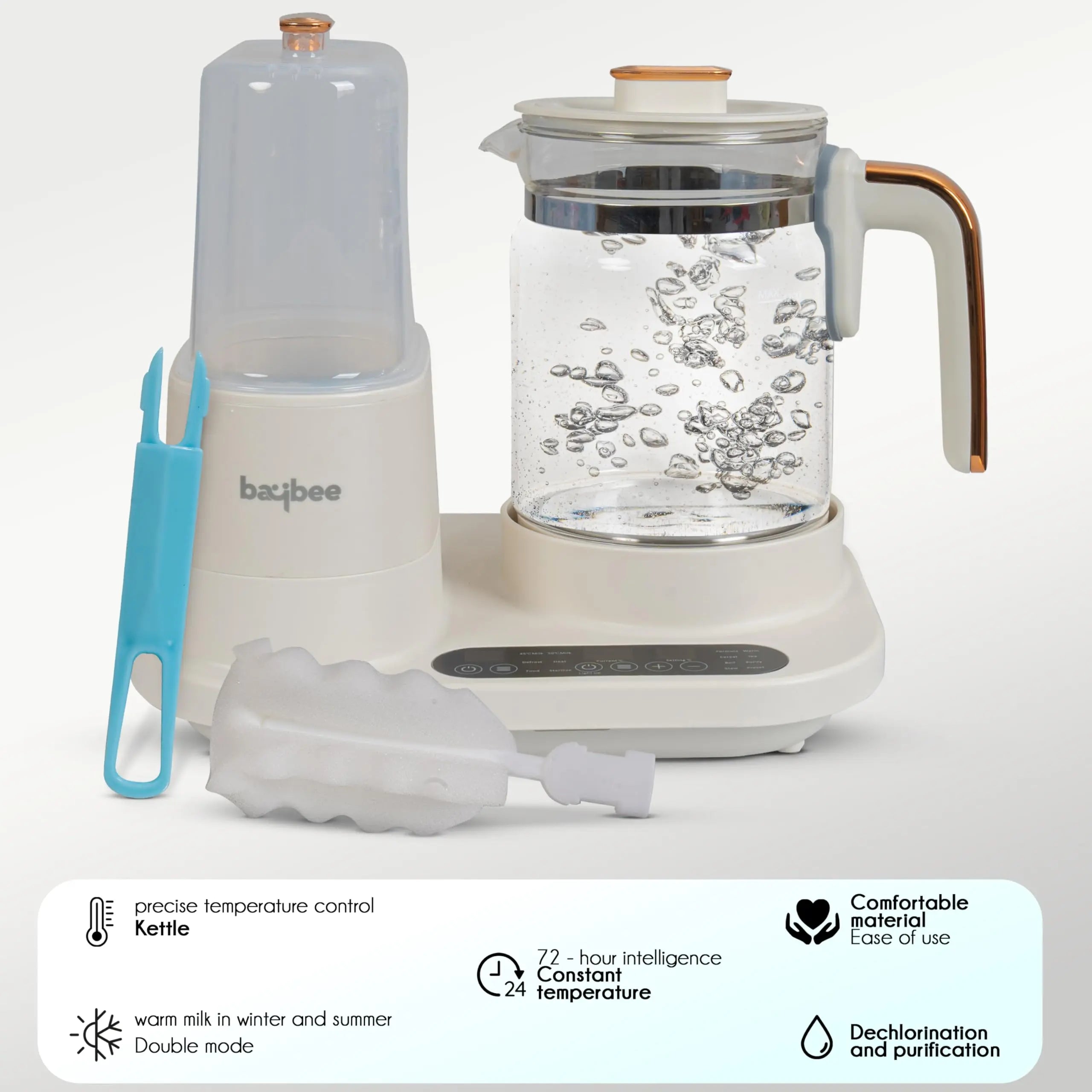 Baby Bottle Warmer & Sterilizer  with LCD Temperature Display, Smart & BPA Free Nipple BAYBEE