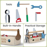 Baybee Wooden Toy Tool Kit Set for Kids | Mechanical Construction Toy Set DIY Educational Play Set | Carpenter Pretend Play Large Tool Kit for Kids | 6 Wooden Tools with Box Set for 3+ Years Baybee India