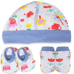 BAYBEE Pack of 3 Cotton Baby Mittens, Booties & Cap Set for New Born Baby BAYBEE
