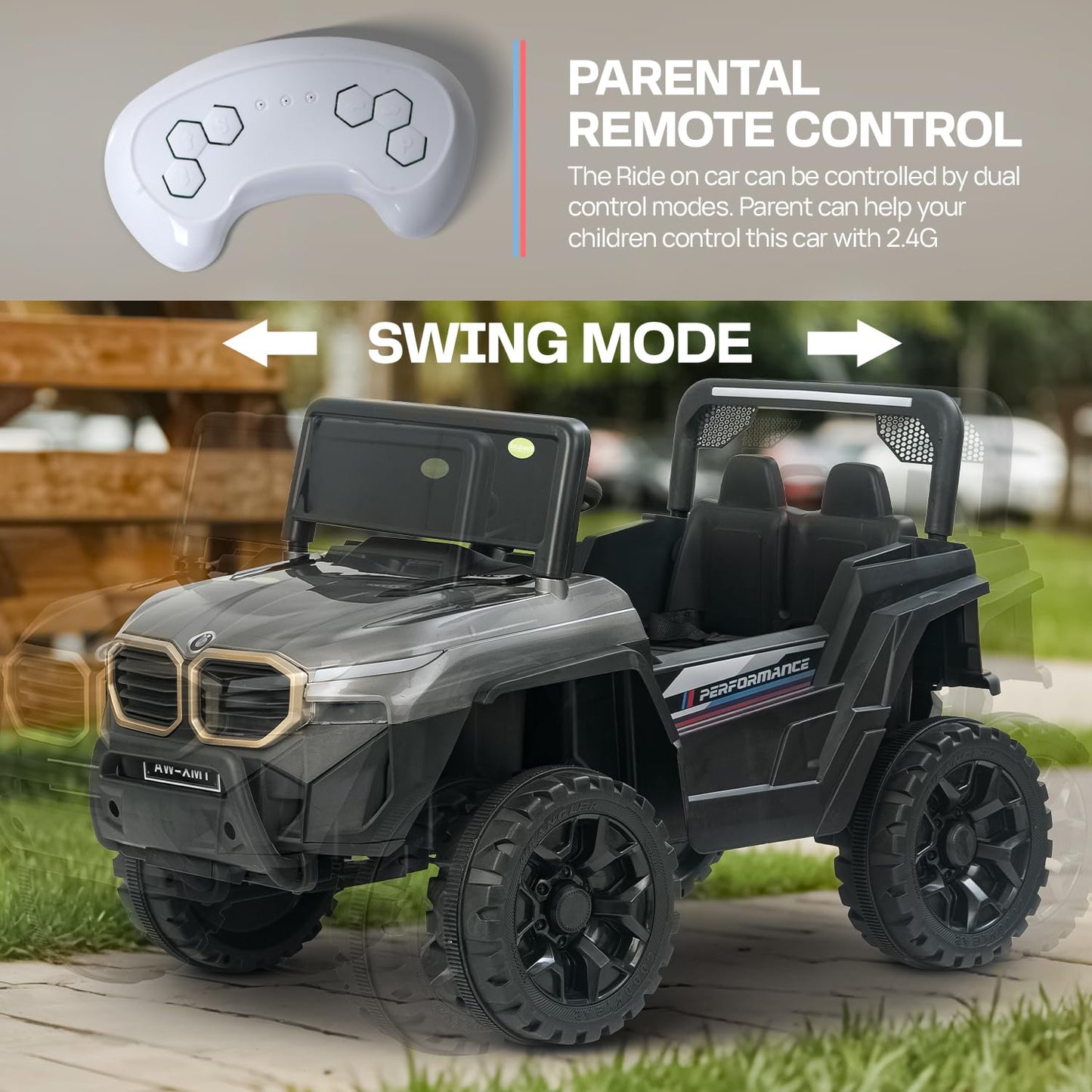 Baybee Alfton Pro Battery Operated Jeep for Kids, Ride on Toy Kids Car with RGB Lights &amp; Music,Rechargeable Electric Jeep Car for Kids to Drive 2 to 6 Years