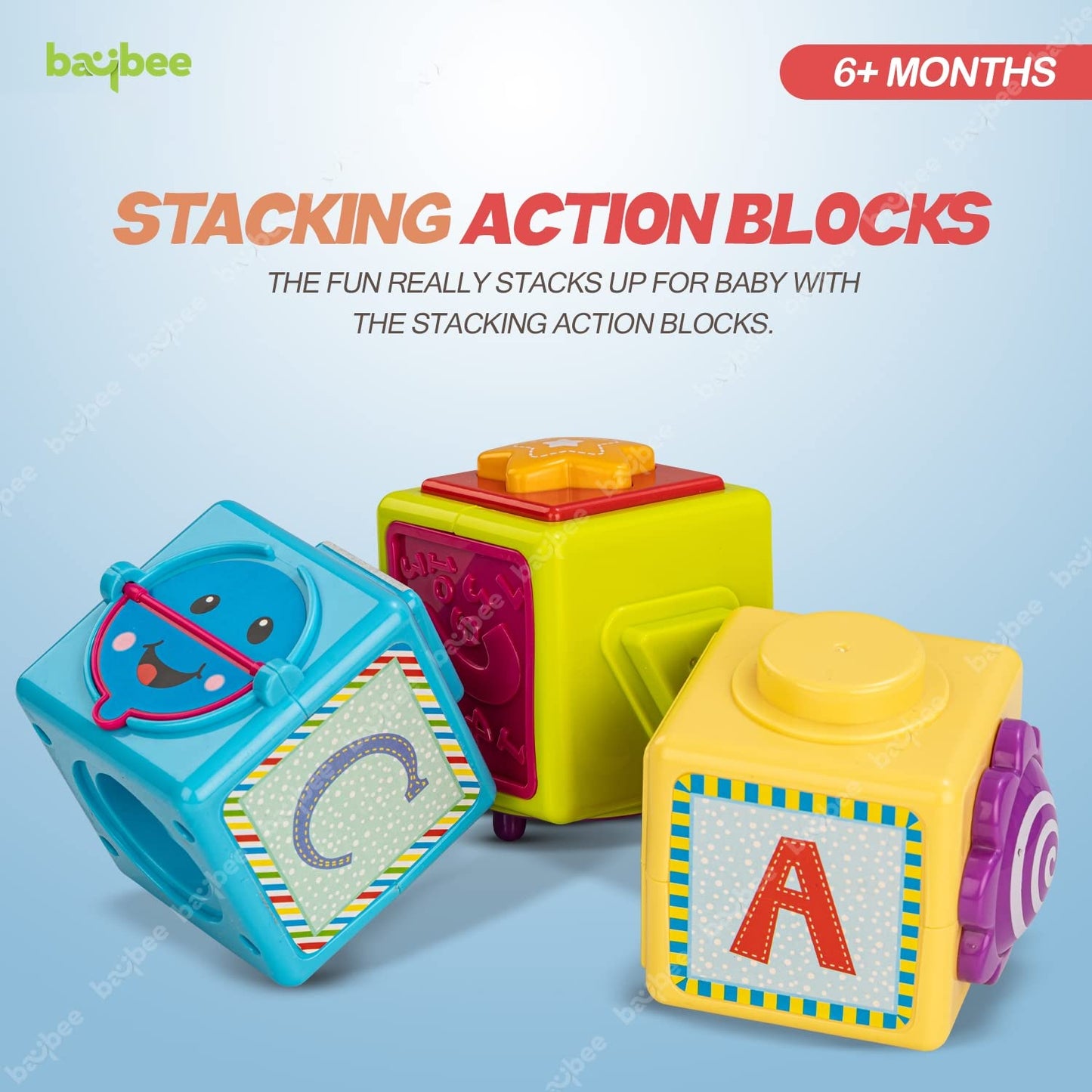 Baybee Nesting Cubes with Alphabets Stacking Block Cubes Puzzles Toys for Baby