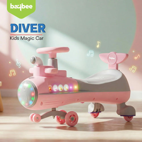 Baybee Diver Baby Swing Cars for Kids Twister Ride on Kids Car with RGB Lights - Baybee India