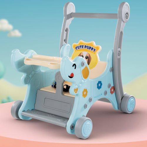 Baybee 3 in 1 Puppy Baby Rocking Chair for Kids | Baby Rocker Rider Toy for Kids with Food Tray, Seat Belt & Backrest BAYBEE